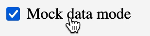 Screenshot of a mock data checkbox