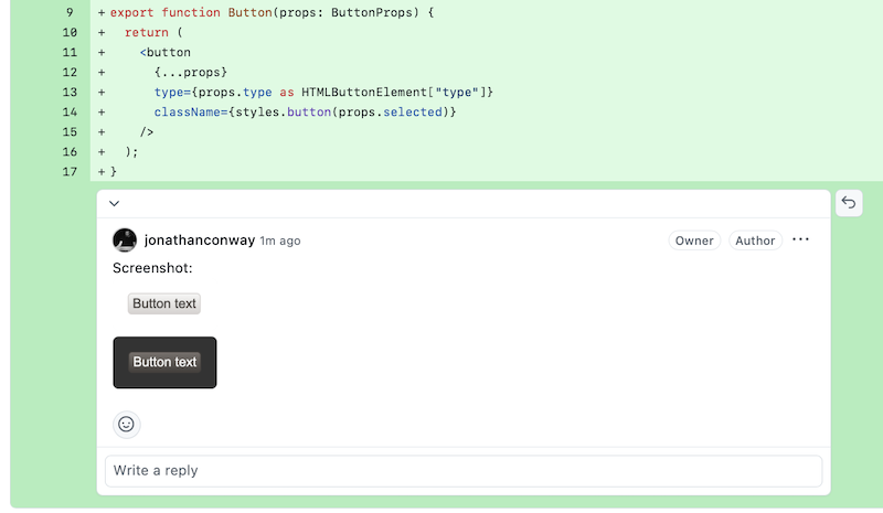 Screenshot of inline screenshot in GitHub pull request