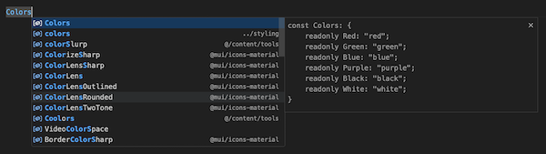 Visual Studio Code intelli-sense on object const container name